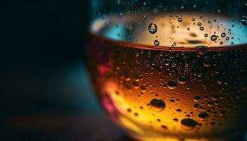 gyllene whisky häller in i skummande öl glas genererad förbi ai foto