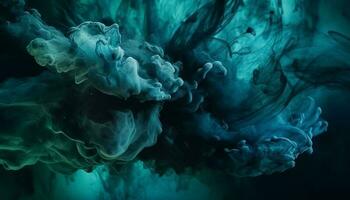 blå bläck Vinka strömmande under vattnet mjukt genererad förbi ai foto