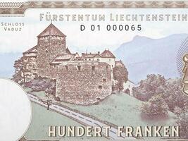 vaduz slott från liechtenstein pengar foto