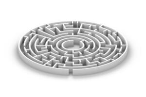 3d vit runda labyrint foto