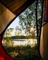 camping i Litauen med utsikt foto