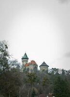 slovakia slott med skog foto