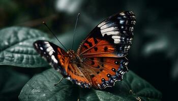 vibrerande fjäril vinge fick syn på i mång färgad tropisk regnskog skönhet genererad förbi ai foto