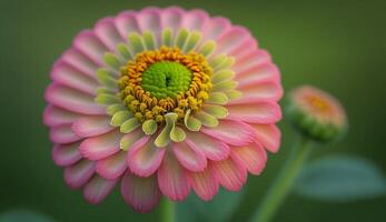 stänga upp av en flerfärgad vild daisy i natur genererad förbi ai foto