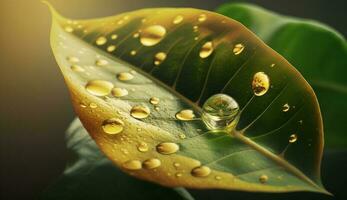 vibrerande blad ven speglar organisk tillväxt och friskhet genererad förbi ai foto