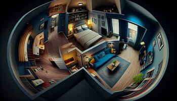 modern lägenhet med lyxig interiör design abstrakt se ,generativ ai foto