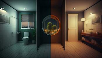 modern design badrum av lägenhet ,generativ ai foto