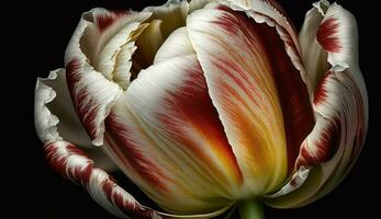 natur elegans vibrerande tulpan färsk kronblad mång färgad blomma genererad förbi ai foto