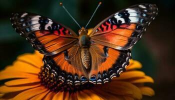vibrerande fjäril vinge ställer ut skönhet i natur bräcklighet och elegans genererad förbi ai foto