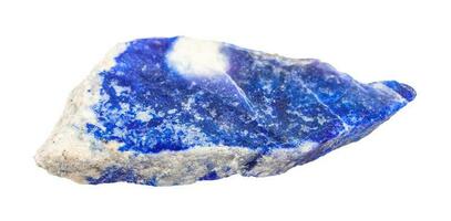 platta av rå lapis lazuli lazurit sten isolerat foto