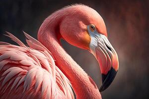 rosa flamingo porträtt. generativ ai. foto