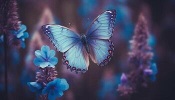 de vibrerande fjäril skönhet i natur är en gåva genererad förbi ai foto