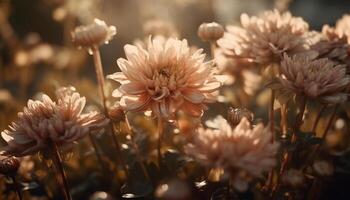 vibrerande daisy blomma, stänga upp i natur genererad förbi ai foto