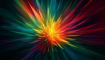 vibrerande färger exploderande i abstrakt modern kaos genererad förbi ai foto