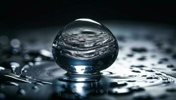 transparent cirklar reflektera Vinka mönster i vatten rörelse genererad förbi ai foto
