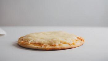 nyligen bakad hemlagad pizza på de tabell genererad förbi ai foto