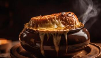 ångad fläsk bullar, en ljuv flathet tradition genererad förbi ai foto