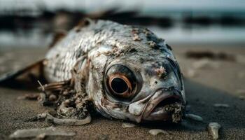 färsk makrill fångad för en gourmet lunch genererad förbi ai foto