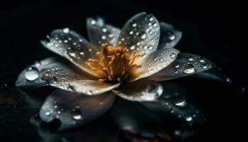 våt kronblad reflektera skönhet i natur lugn genererad förbi ai foto