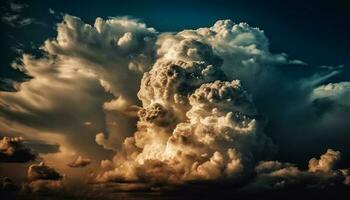 dramatisk himmel över natur en lugn scen genererad förbi ai foto