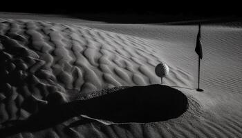 ensamhet i de krusigt sand sanddyner landskap genererad förbi ai foto