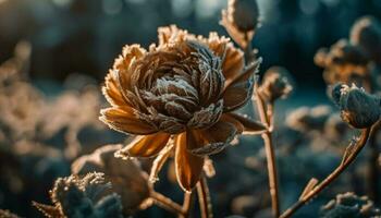 skönhet i natur färsk gul vild blomma blomma genererad förbi ai foto