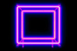 neon cyber ram social media posta attrapp med kristallin rektangel och banderoll täcka över generativ ai foto