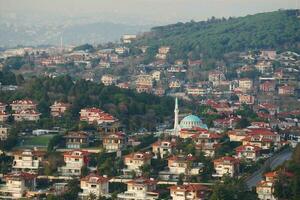 arial se av istanbul asiatisk sida urban byggnad block foto