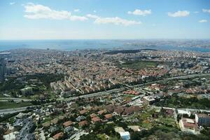 arial se av istanbul asiatisk sida urban byggnad block foto