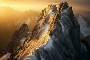 Foto ofa oländig bergsbo alpina topp. ai generativ