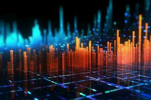 data, analys, handel, Graf, vetenskap fiktion, framtida, bakgrund. ai generativ foto