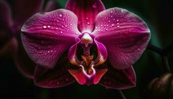 exotisk fjäril orkide skryter bräcklighet och elegans genererad förbi ai foto