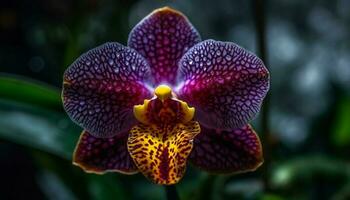 exotisk fjäril orkide blommar i tropisk elegans genererad förbi ai foto