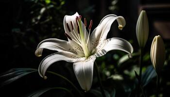 färsk rosa orkide blomma, elegans i natur genererad förbi ai foto