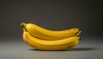 färsk mogen banan, en friska mellanmål för vegetarian livsstilar genererad förbi ai foto