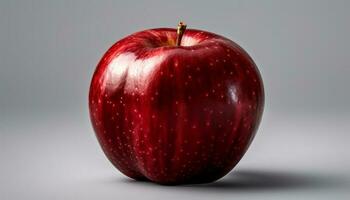 saftig röd utsökt äpple, en perfekt mellanmål för friska livsstilar genererad förbi ai foto
