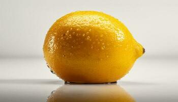 saftig citrus- skiva speglar natur friskhet i vibrerande gul släppa genererad förbi ai foto
