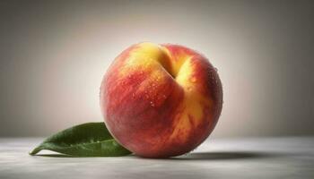 saftig äpple skiva ställer ut friskhet och organisk natur i makro genererad förbi ai foto