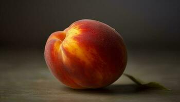 saftig mogen persika, en friska mellanmål för en vibrerande livsstil genererad förbi ai foto