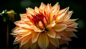 vibrerande dahlia blomma, en gåva av kärlek i natur elegans genererad förbi ai foto