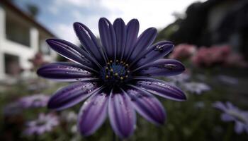 vibrerande vild blomma bukett, en daggig sommar äng dekoration genererad förbi ai foto