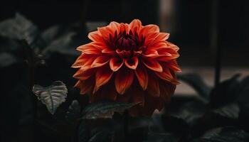 vibrerande mång färgad dahlia blomma, en skönhet i natur trädgård genererad förbi ai foto