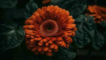 vibrerande kronblad av en gul gerbera daisy i natur skönhet genererad förbi ai foto