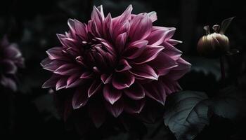 vibrerande dahlia blomma i organisk trädgård, en gåva av natur genererad förbi ai foto