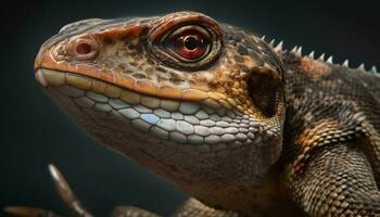 endangered gecko i tropisk afrika, fick syn på med mång färgad skalor genererad förbi ai foto