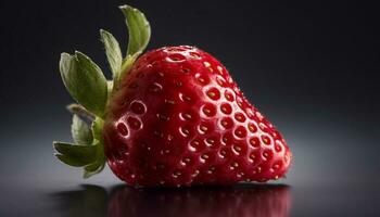 saftig mogen jordgubbe, en friska mellanmål för en uppfriskande sommar genererad förbi ai foto