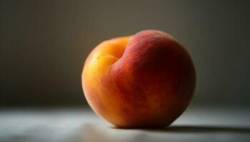 saftig persika, mogen och färsk, en friska mellanmål från natur genererad förbi ai foto