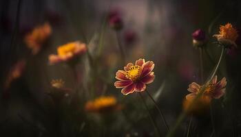 vibrerande vild blomma äng, en färgrik dekoration av natur skönhet genererad förbi ai foto