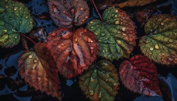 vibrerande höst färger smycka natur skönhet i stänga upp makro genererad förbi ai foto