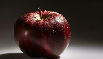 saftig organisk äpple, mogen och skinande, en uppfriskande friska mellanmål genererad förbi ai foto